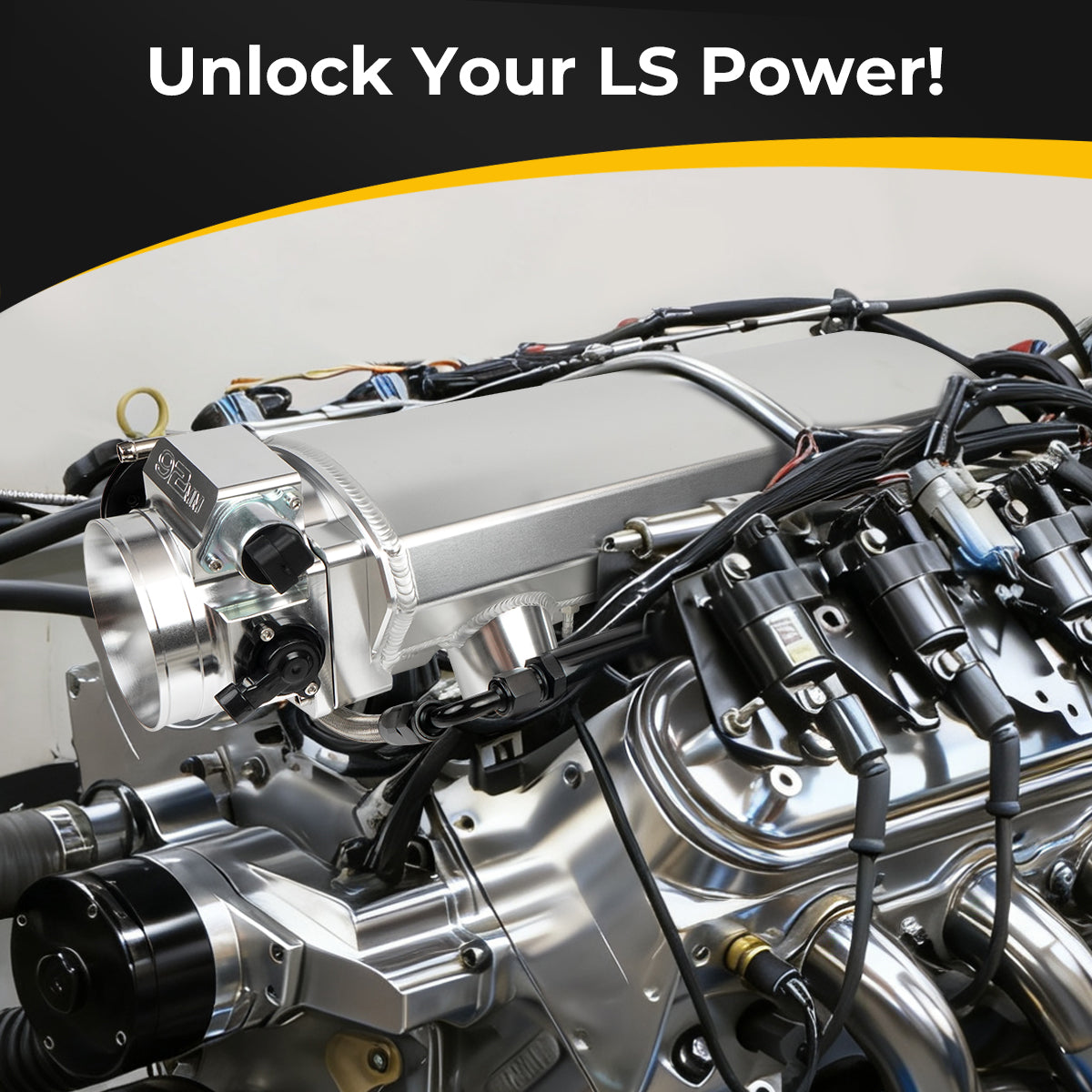 Saifence® Aluminum LS Intake Manifold for Cathedral Port Heads - Compatible with LS1, LS2, LS6 & Drive-by-Cable Throttle Body - Fits Chevy, Cadillac, Pontiac