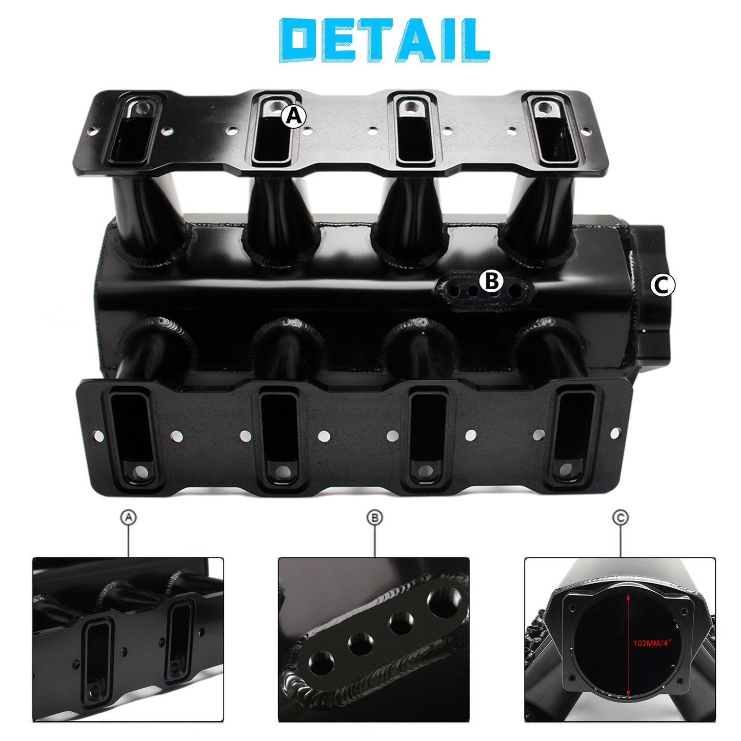 Saifence® Aluminum LS Intake Manifold for Cathedral Port Heads - Compatible with LS1, LS2, LS6 & Drive-by-Cable Throttle Body - Fits Chevy, Cadillac, Pontiac