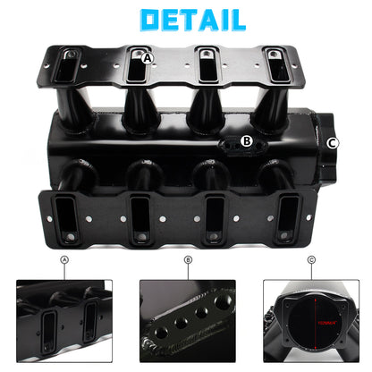 Saifence® Aluminum LS Intake Manifold for Cathedral Port Heads - Compatible with LS1, LS2, LS6 & Drive-by-Cable Throttle Body - Fits Chevy, Cadillac, Pontiac