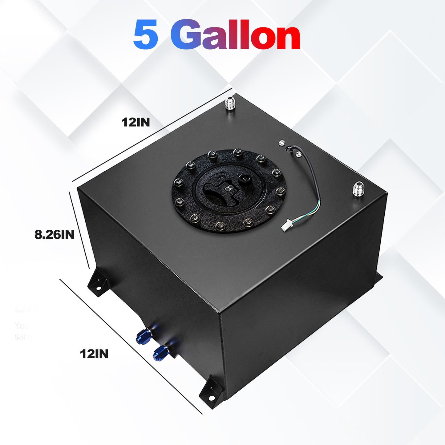 Saifence® Polished Aluminum Fuel Cell with Integrated Locking Cap and Level Sender - Universal Race, Rod, and Off-Road Fuel Tank