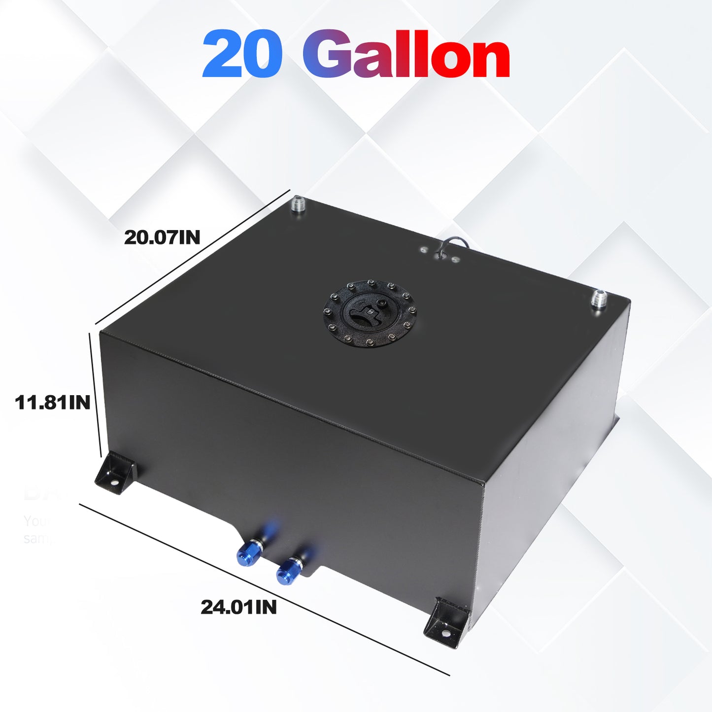 Saifence® Polished Aluminum Fuel Cell with Integrated Locking Cap and Level Sender - Universal Race, Rod, and Off-Road Fuel Tank