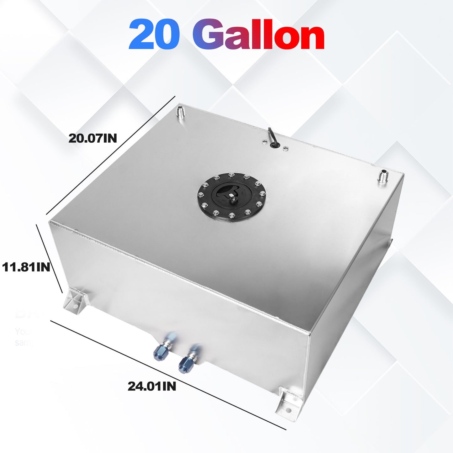 Saifence® Polished Aluminum Fuel Cell with Integrated Locking Cap and Level Sender - Universal Race, Rod, and Off-Road Fuel Tank