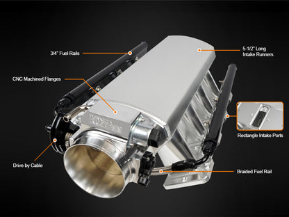 Saifence® Aluminum LS Intake Manifold for Cathedral Port Heads - Compatible with LS1, LS2, LS6 & Drive-by-Cable Throttle Body - Fits Chevy, Cadillac, Pontiac